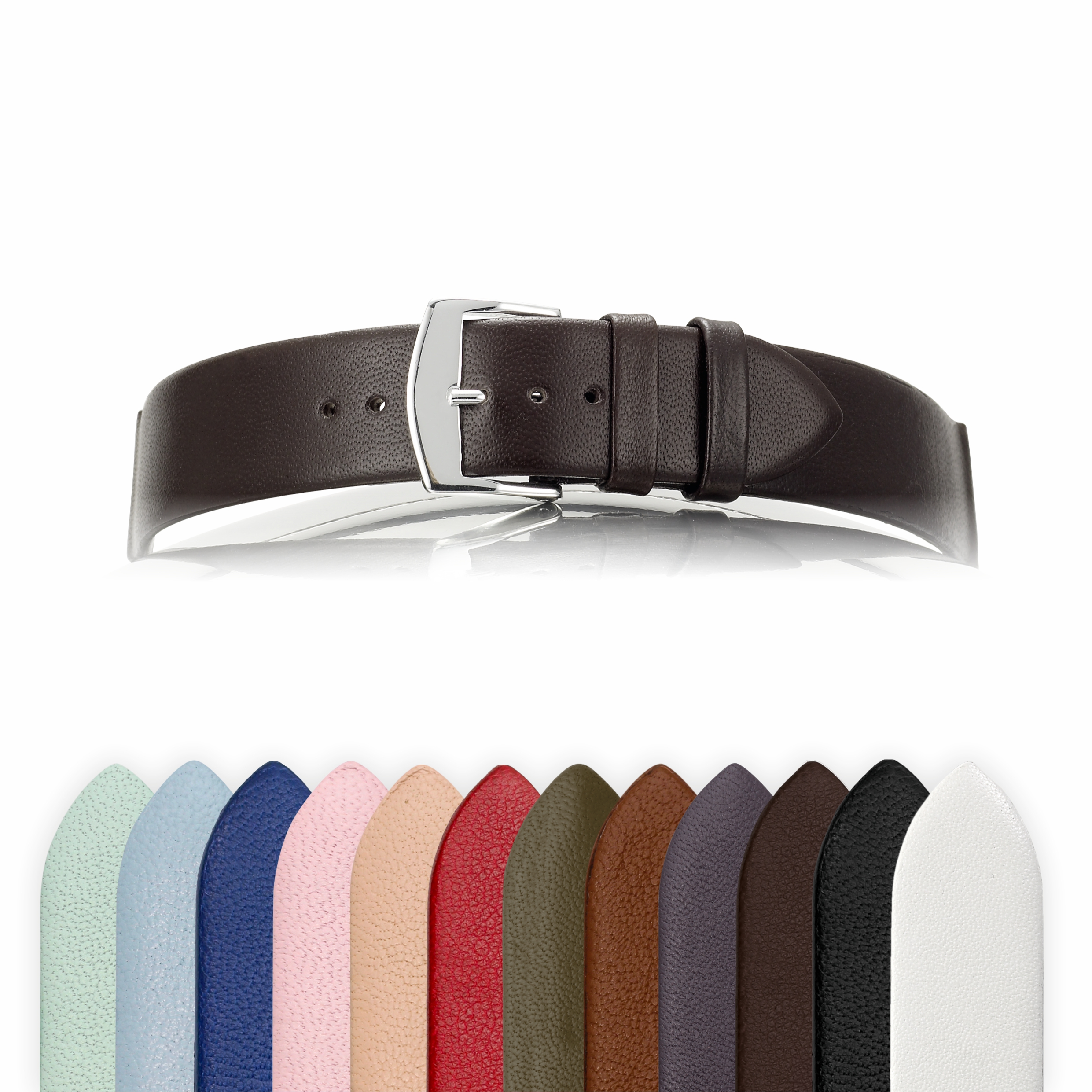 634 TRENDY Матовый ремешок из натуральной кожи теленка